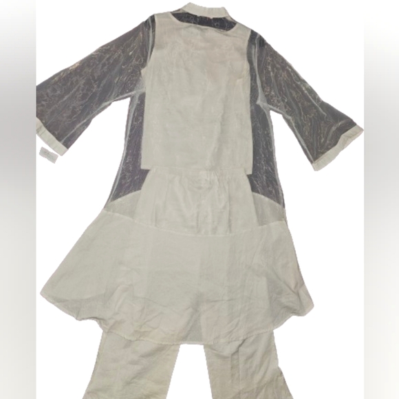 NWT LISA RENE, 3 PIECE LINEN/SHEER PANT SUIT SIZE M - Picture 4 of 15